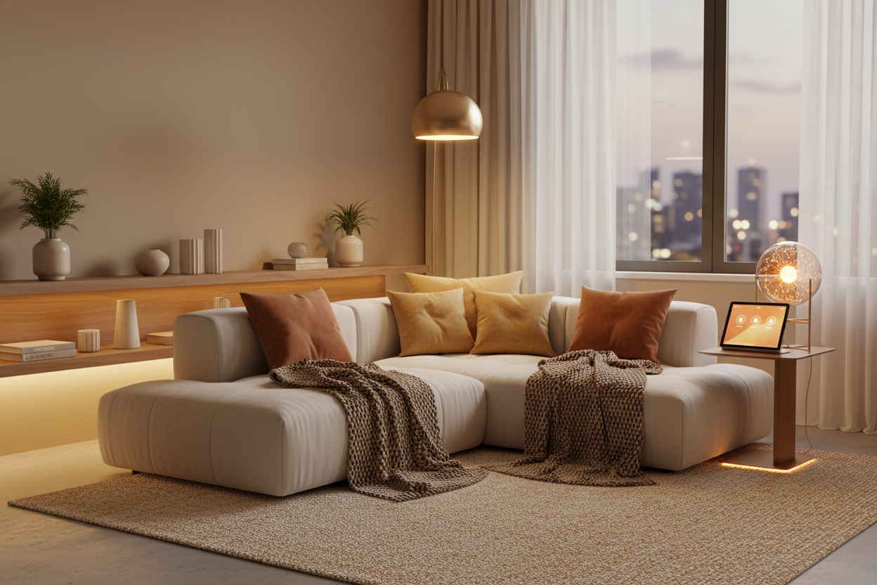 Banner vertical de comodidad del hogar